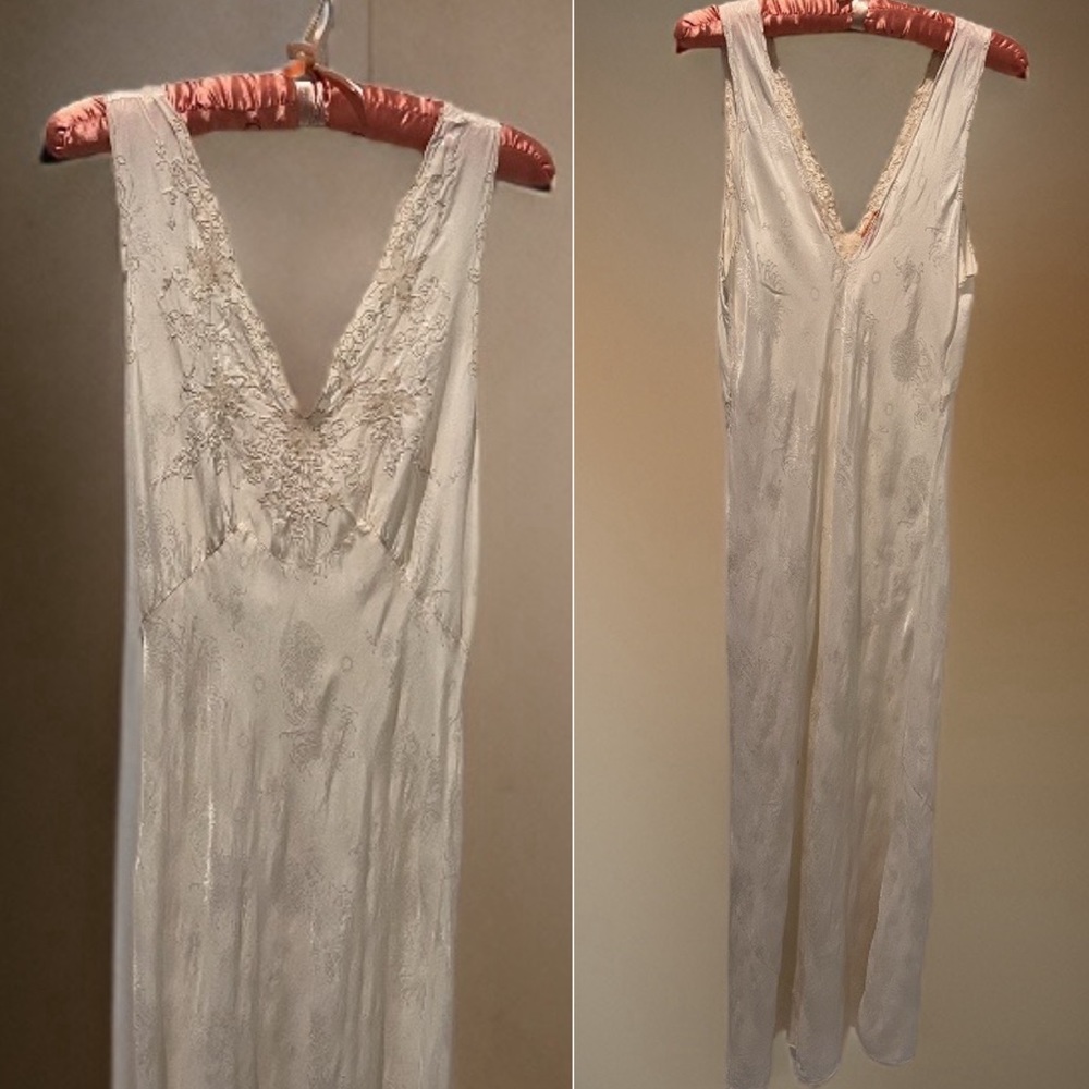 Antique C1900s ‘City of Paris’ San Francisco L’Elegance Silk night slip gown - Picture 2 of 16